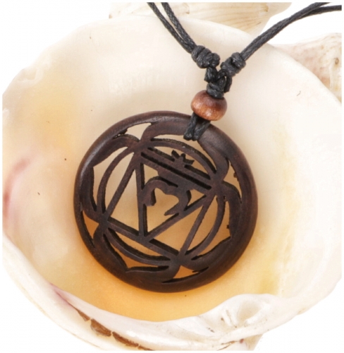 Chakra necklace, boho chakra necklace made of wood - Muladhara 3,5 cm