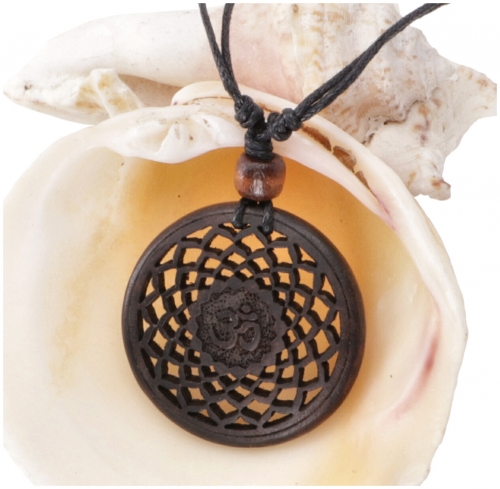 Chakra necklace, boho chakra necklace made of wood - Sahasrara Chakra 3,5 cm
