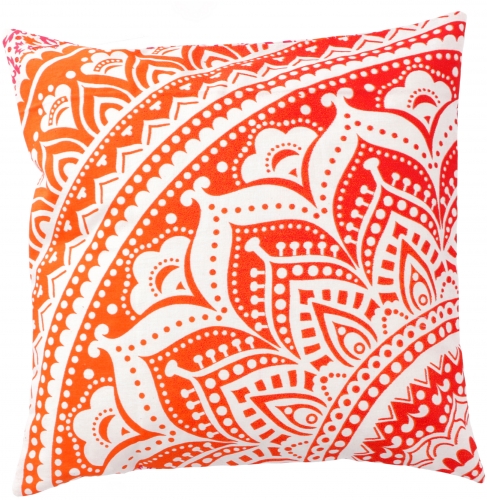 Mandala cushion cover, printed boho cushion cover - orange - 40x40x0,5 cm 