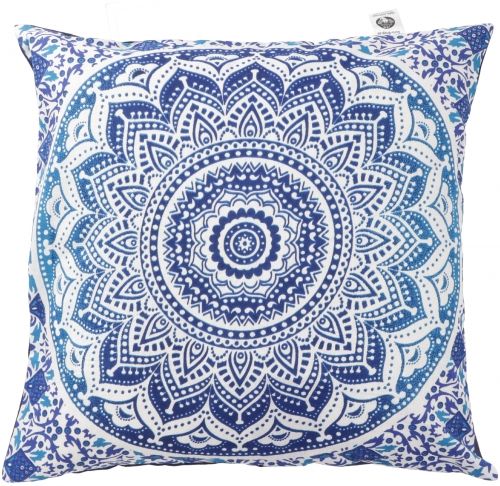 Sun cushion cover - mandala, printed boho cushion cover - blue - 40x40x0,5 cm 