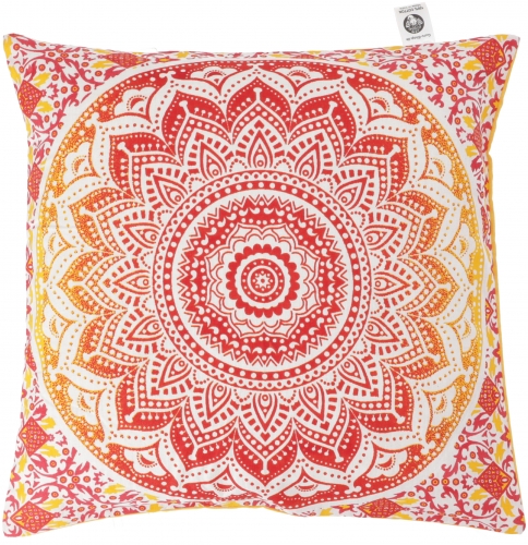 Sun cushion cover - mandala, printed boho cushion cover - orange - 40x40x0,5 cm 