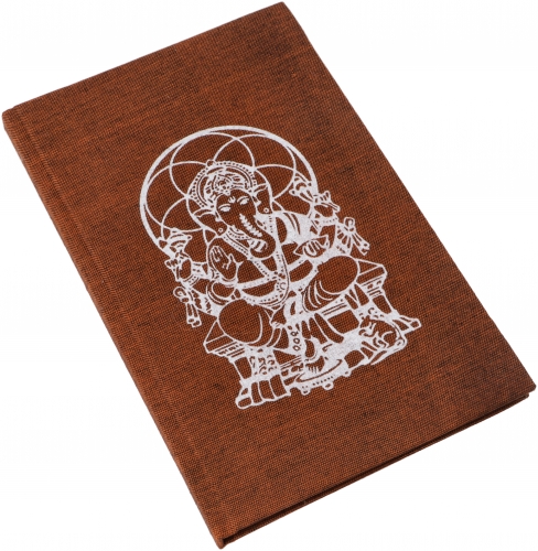 Notizbuch, Tagebuch - Ganesh braun - 17x11x1 cm 
