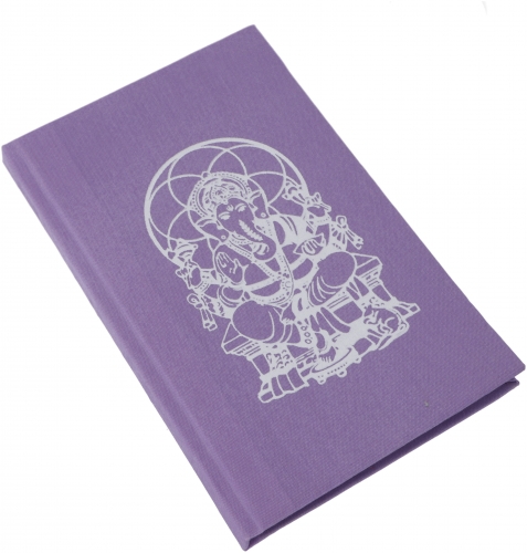 Notizbuch, Tagebuch - Ganesh violett - 17x11x1 cm 