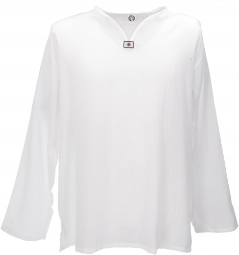 Yoga shirt, Goa shirt, lightweight casual shirt, slip-on shirt - white