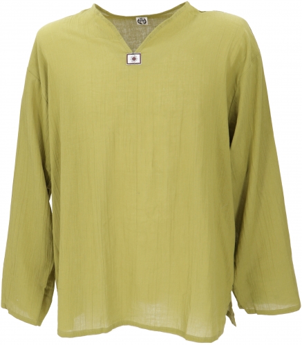 Yoga shirt, Goa shirt, lightweight casual shirt, slip-on shirt - lemon