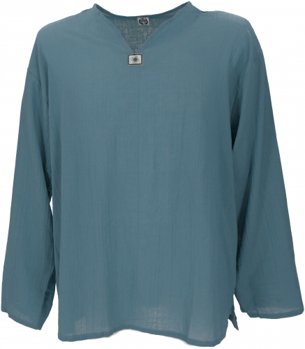 Yoga shirt, Goa shirt, lightweight casual shirt, slip-on shirt - dove blue