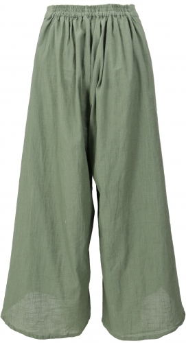 Palazzohose, Boho Hosenrock, offene Sommerhose - helles olivgr�n