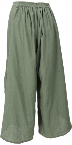 Palazzohose, Boho Hosenrock, offene Sommerhose - helles olivgr�n