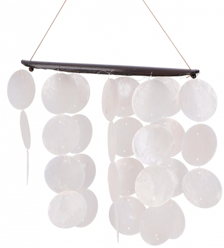 Long shell wind chime, sound chime - white - 30x20x1 cm 