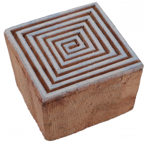 Indian textile stamp, wooden fabric printing stamp, blue printing stamp, printing model - 4*4 cm spiral 4