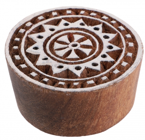 Indian textile stamp, wooden fabric printing stamp, blue printing stamp, printing model -  5 cm Mandala 6