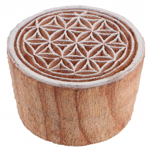 Indian textile stamp, wooden fabric printing stamp, blue printing stamp, printing model -  5 cm Flower of Life 3