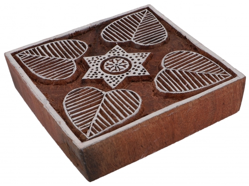 Indian textile stamp, wooden fabric printing stamp, blue printing stamp, printing model - 10*10 cm Mandala 4