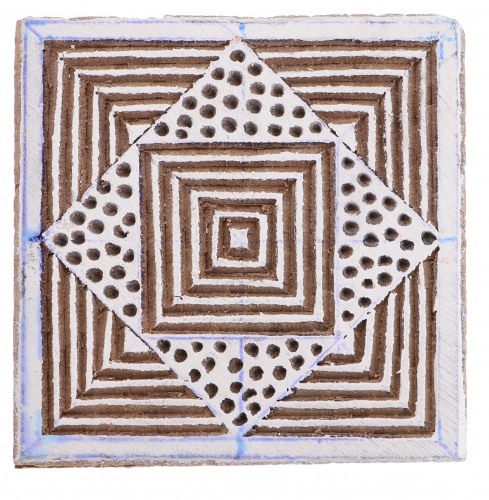 Indian textile stamp, wooden fabric printing stamp, blue printing stamp, printing model - 5*5 cm spiral 3