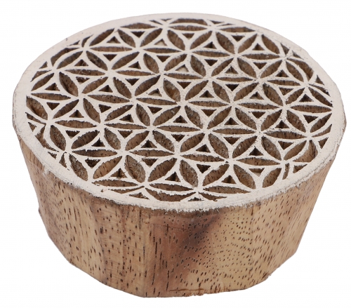 Indian textile stamp, wooden fabric printing stamp, blue printing stamp, printing model -  6 cm Flower of life 1