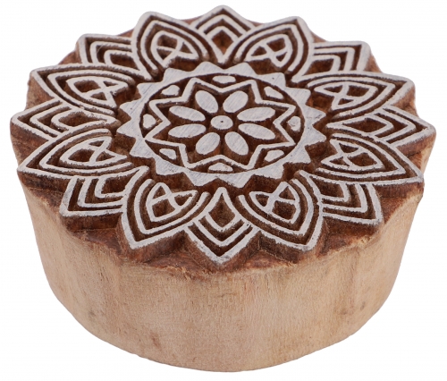 Indian textile stamp, wooden fabric printing stamp, blue printing stamp, printing model -  6 cm Mandala 3