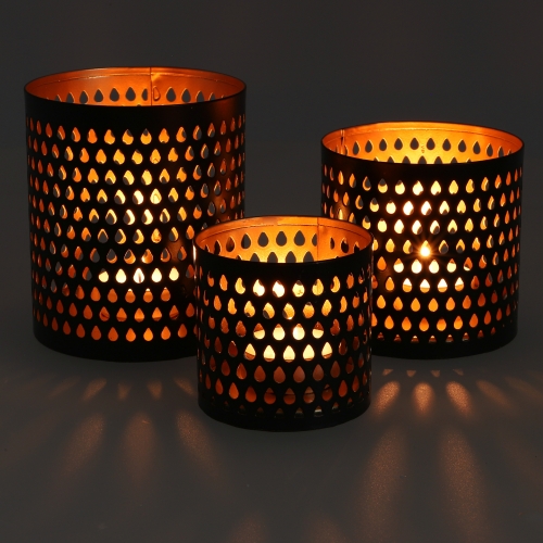 Filigranes orientalisches Metall Windlicht,Teelicht Leuchte mit fein gefrstem Design - Motiv 1