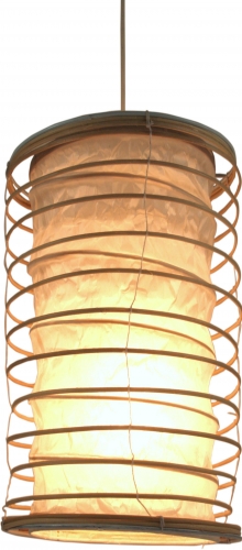 Faltbarer Lampenschirm/Deckenlampe/Deckenleuchte Malai 50, handgemacht in Bali, Baumwolle - natur - 50x25x25 cm 