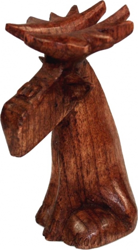 Geschnitzte kleine Deko Figur - Fancy Elch 2 - 13x5x8 cm 