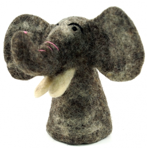 Filz Eierwrmer, handgemachte Filzdekoration aus Nepal, Filztier - Elefant - 15x7x7 cm 