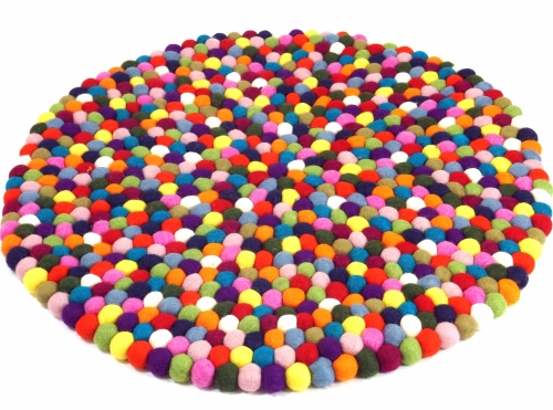 Felt ball rug colorful 60 cm