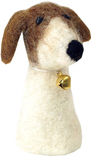 Handmade felt finger puppet - dog - 9x4x3 cm 