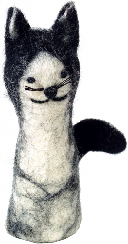 Handmade felt finger puppet - kitten - 9x4x3 cm 