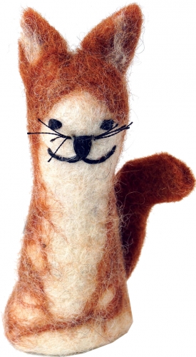 Handmade felt finger puppet - cat - 9x4x3 cm 