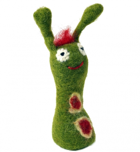 Handmade felt finger puppet - caterpillar - 9x4x3 cm 