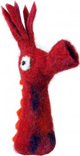Handmade felt finger puppet - seahorse - 14x4x3 cm 