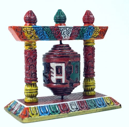 Prayer wheel - colorful  - 12x12x6 cm 
