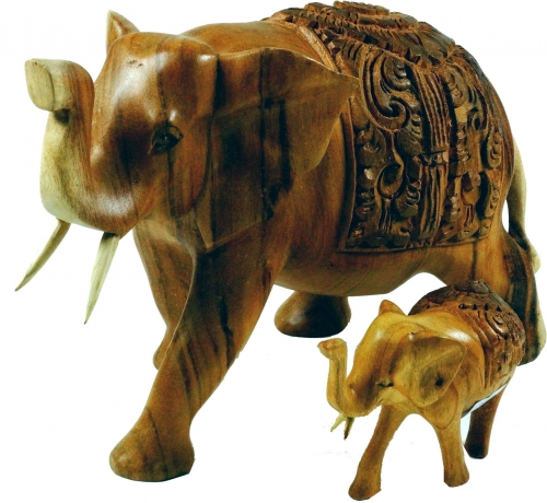 Carved decorative elephant in 2 sizes