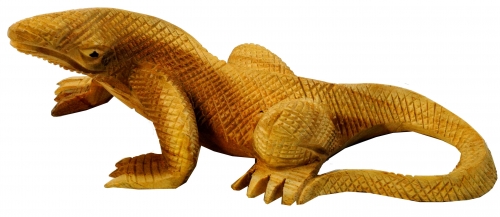 Carved small decorative figure - Wooden monitor lizard - 7x20x9 cm 