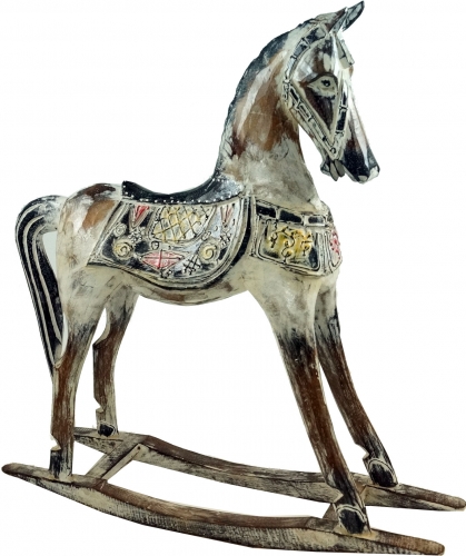 Carved rocking horse, decorative object - Design 5 - 52x50x13 cm 