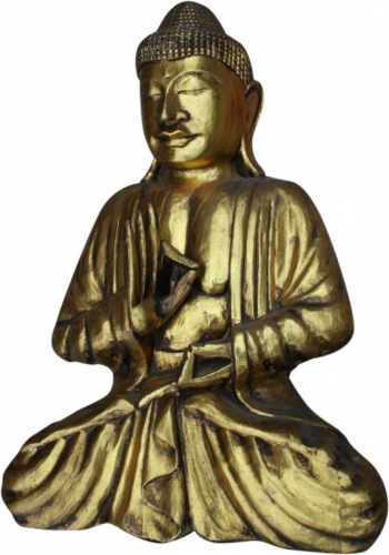 Large wooden Buddha, Buddha statue, handmade, gold - Model 2 - 70x50x25 cm 