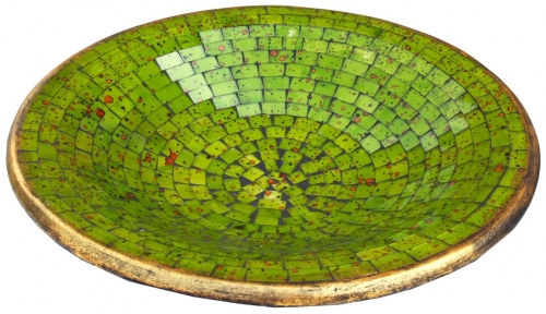 Runde Mosaikschale, Untersetzer, Dekoschale, handgearbeitete Keramik & Glas Obst Schale - Design 10