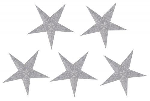 5 pcs. Paper stars for fairy lights, 20 cm, foldable, set of 5 - design 2