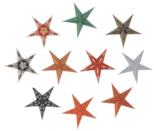 10 pcs. Paper stars for fairy lights 20 cm, foldable - multicolored