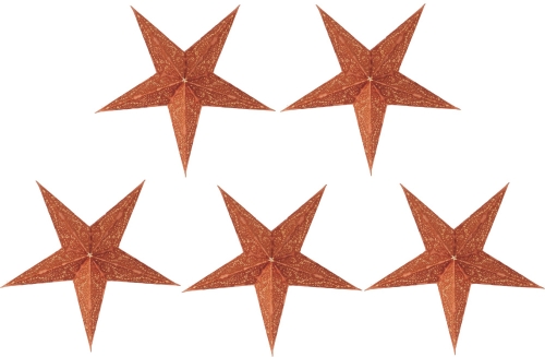 5 pcs. Paper stars for fairy lights, 20 cm, foldable, set of 5 - Design 34