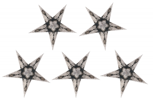 5 pcs. Paper stars for fairy lights, 20 cm, foldable, set of 5 - Design 56