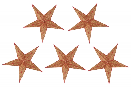 5 pcs. Paper stars for fairy lights, 20 cm, foldable, set of 5 - Design 35