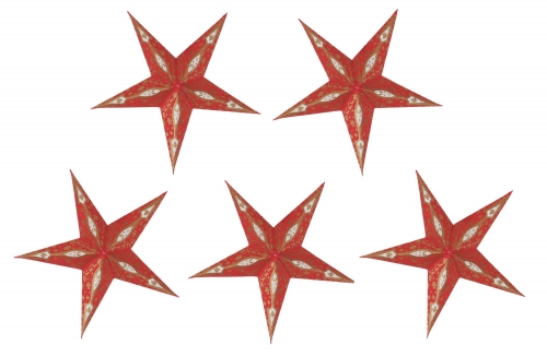 5 pcs. Paper stars for fairy lights, 20 cm, foldable, set of 5 - Design 32