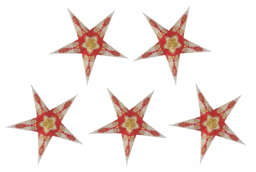 5 pcs. Paper stars for fairy lights, 20 cm, foldable, set of 5 - Design 60