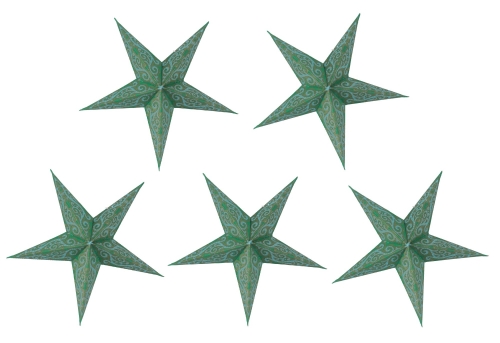 5 pcs. Paper stars for fairy lights, 20 cm, foldable, set of 5 - Design 16