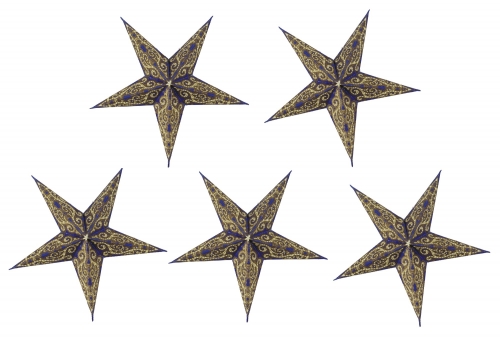 5 pcs. Paper stars for fairy lights, 20 cm, foldable, set of 5 - Design 15