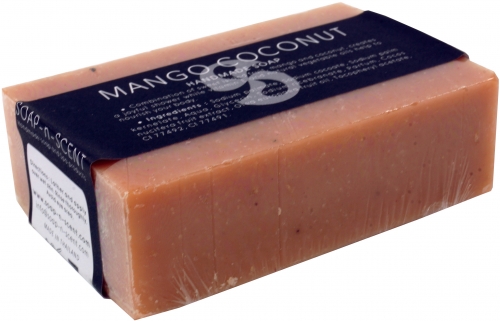 Handmade scented soap, 100 g Fair Trade - mango/coconut - 2,5x8x5 cm 