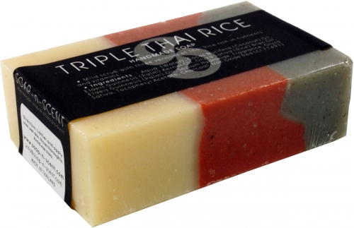 Handmade scented soap, Rice, 100 g Fair Trade - Triple Thai - 2,5x8x5 cm 