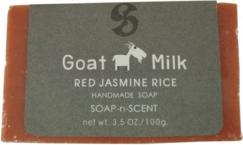 Handmade goat`s milk soap, 100 g Fair Trade - Red Jasmin Rice - 2,5x8x5 cm 