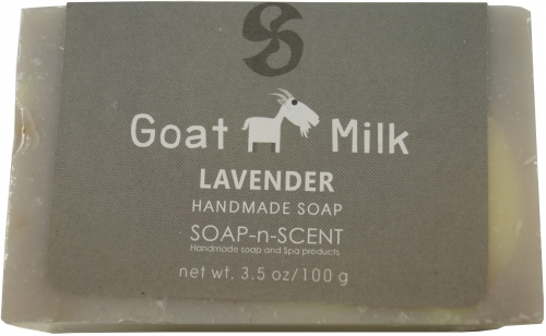 Handgemachte Ziegenmilch Seife, 100 g Fair Trade - Lavendel - 2,5x8x5 cm 