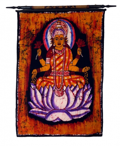 Hand painted batik picture, wall hanging, mural - Lakshmi 90*60 cm